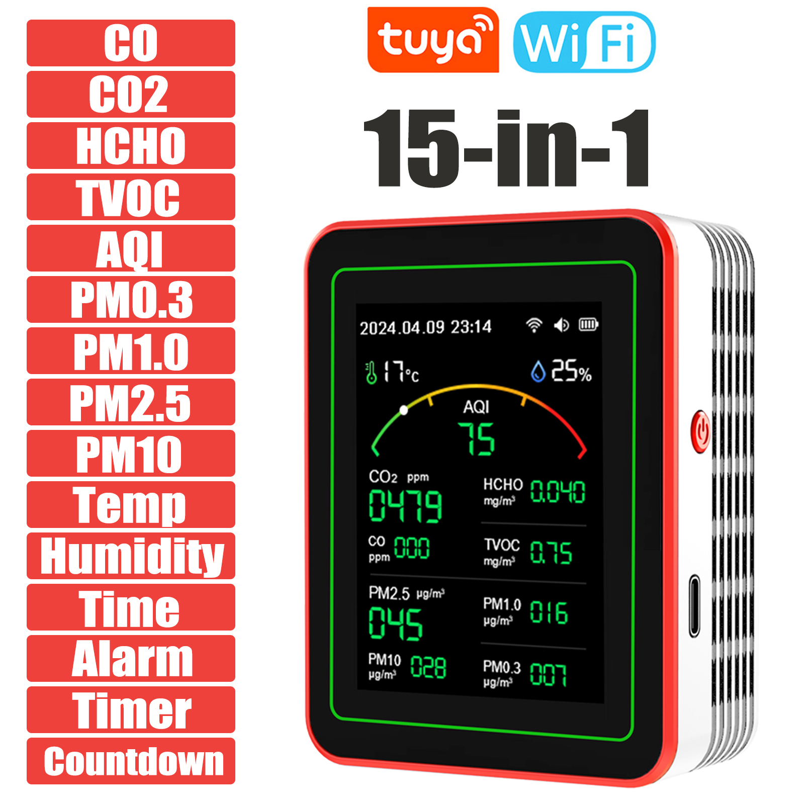 Co Detector Plug - Home Air Quality Monitor Tuya WiFi