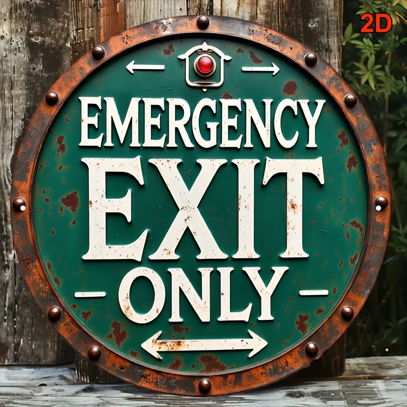 2D Industrial Retro Metal Emer - огляд і ціна Emergency Exit Sign