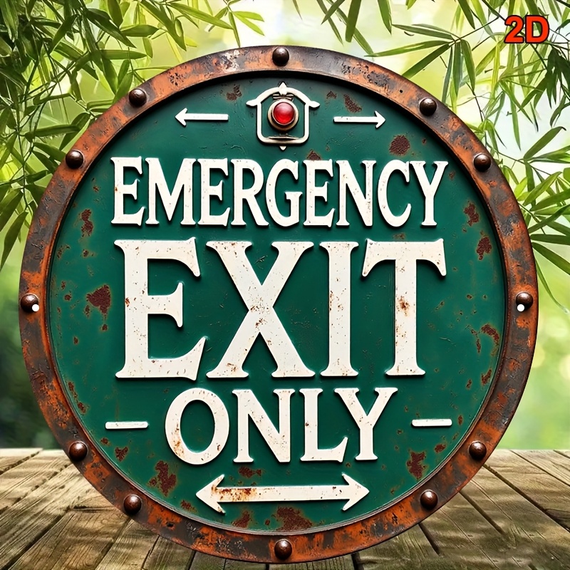 2D Industrial Retro Metal Emer - огляд і ціна Emergency Exit Sign
