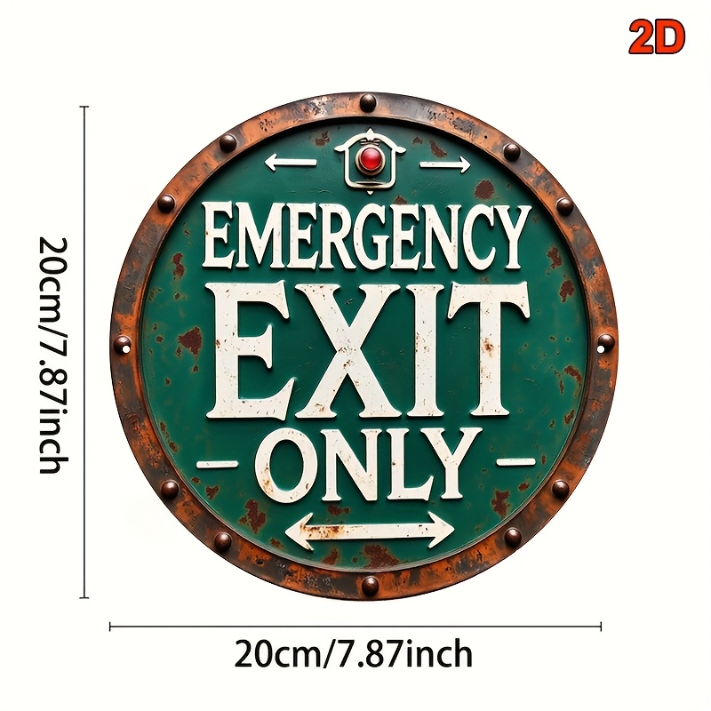 2D Industrial Retro Metal Emer - огляд і ціна Emergency Exit Sign