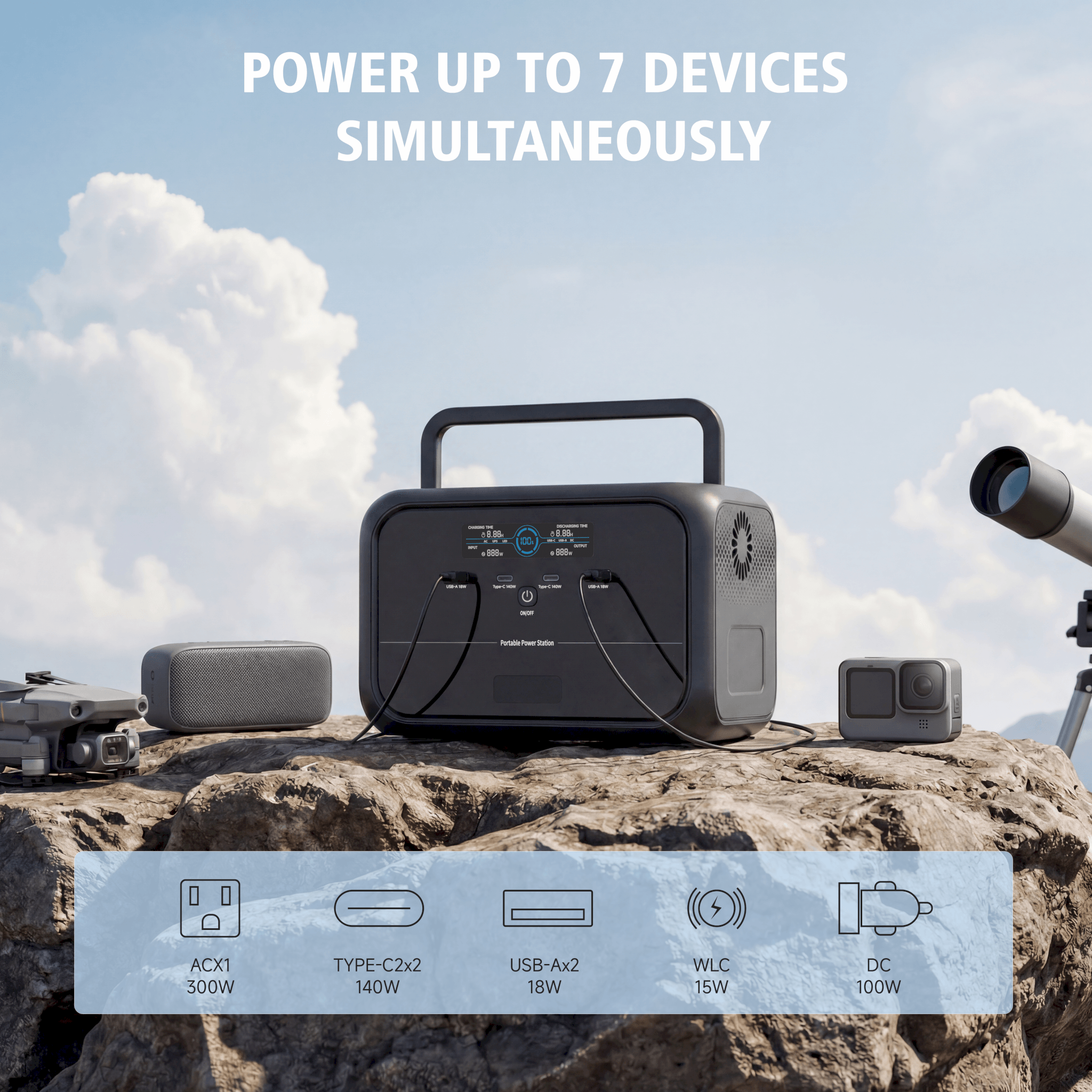 Uapow 288Wh 300W Portable Powe - огляд і ціна Power Outage Light