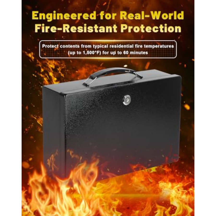 Fireproof Document Box with Ke - огляд і ціна Fire Safe Document