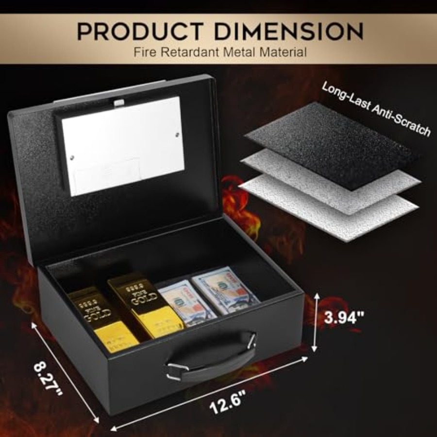 Portable Metal Safe Box with D - огляд і ціна Fire Safe Document