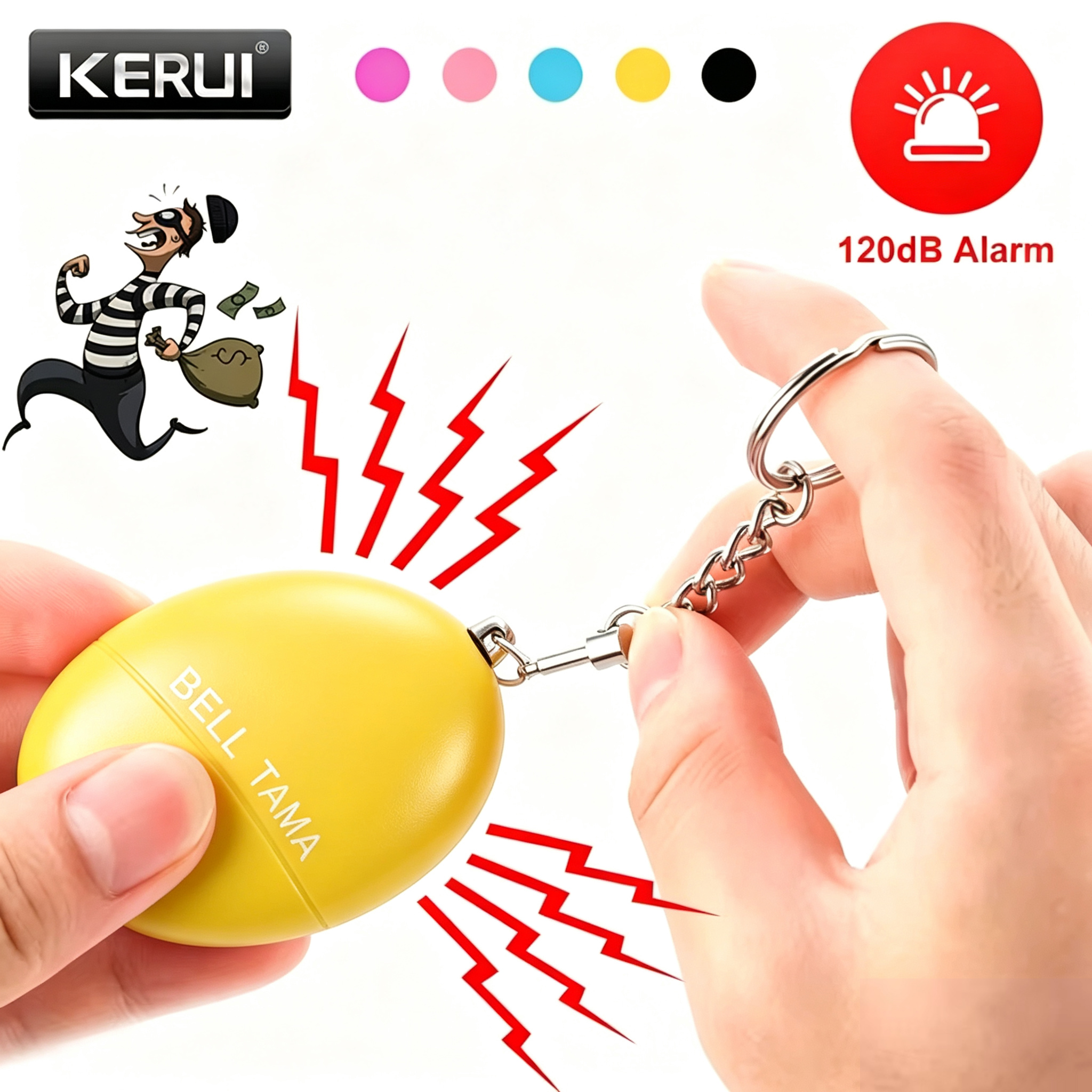 KERUI Personal Alarm 120dB Sel - огляд і ціна Personal Alarm Keychain