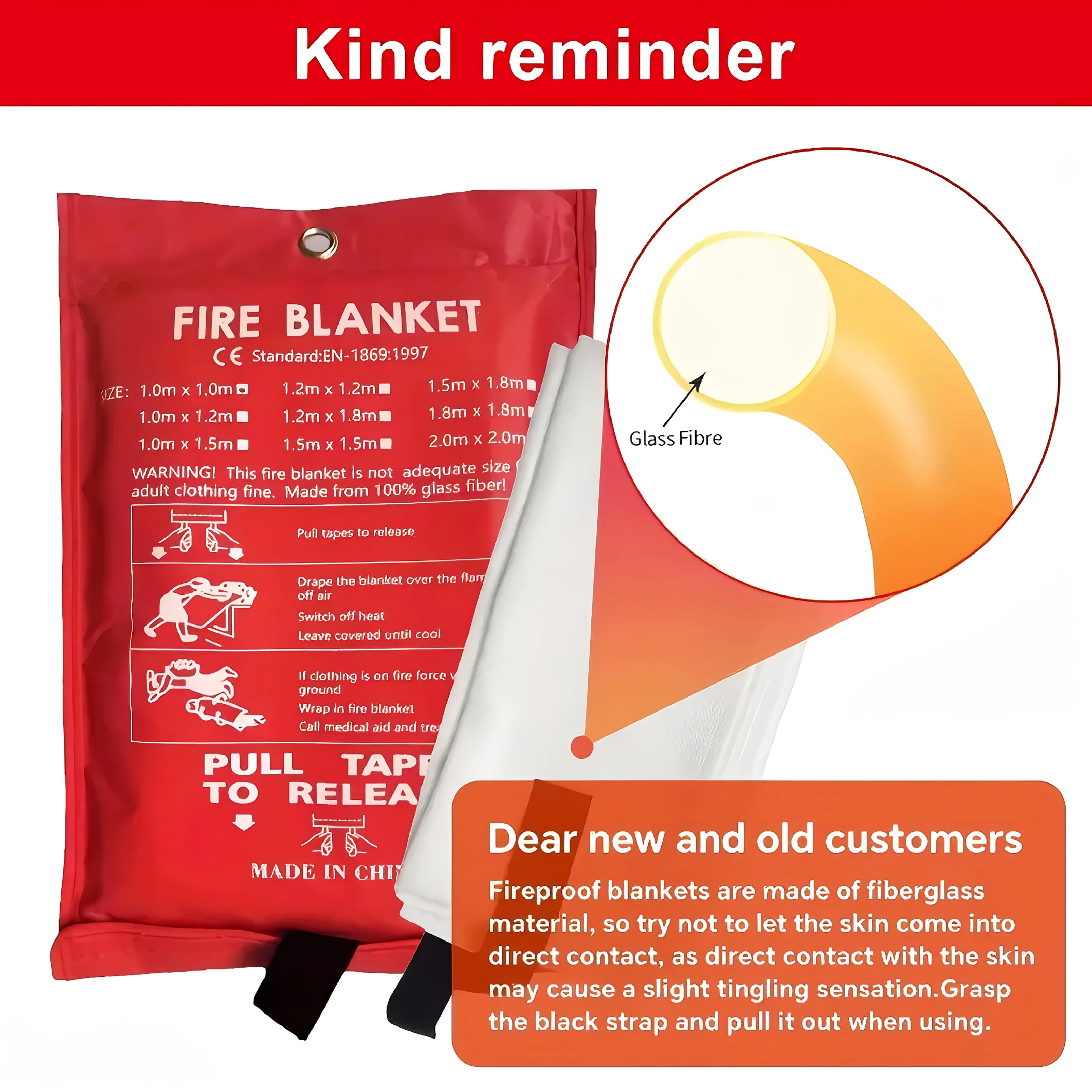 Fiberglass Fire Blanket Emerge - огляд і ціна Fire Blanket Kitchen