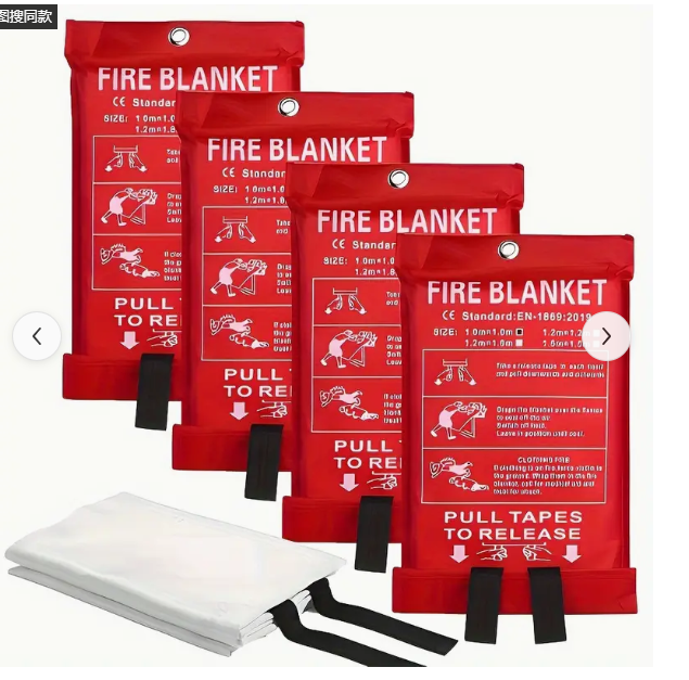 4 Pack Fiberglass Emergency Fi - огляд і ціна Fire Blanket Kitchen