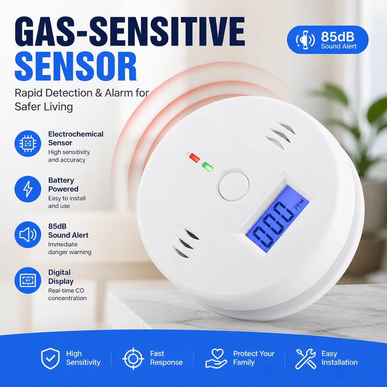 Battery Powered Carbon Monoxid - огляд і ціна Co Detector Plug