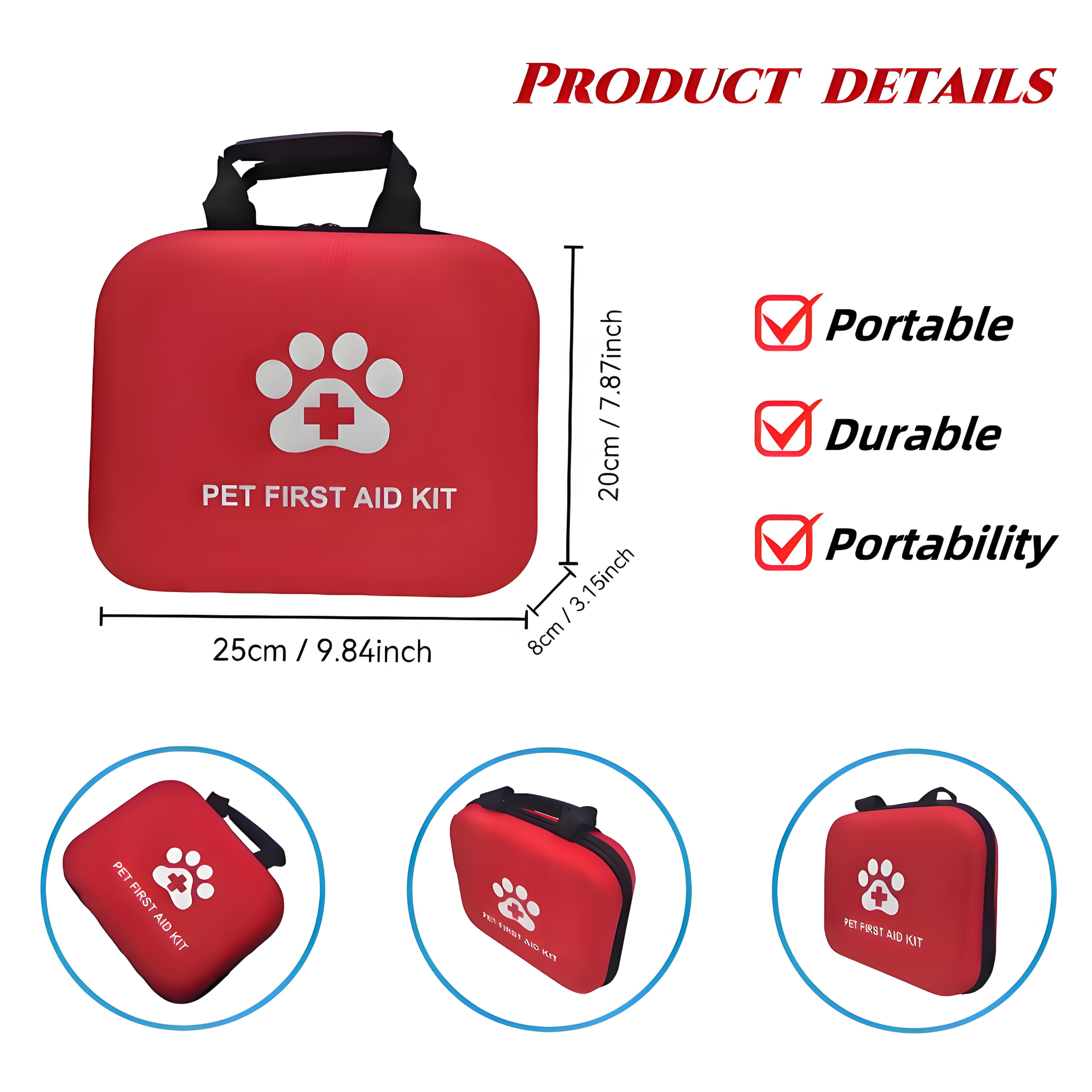 Portable Pet First-Aid Kit, Ca - огляд і ціна First Aid Bag Kit