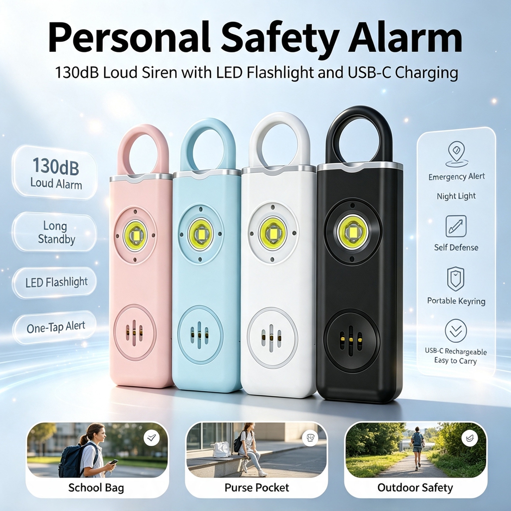 130dB Rechargeable Personal Al - огляд і ціна Personal Alarm Keychain