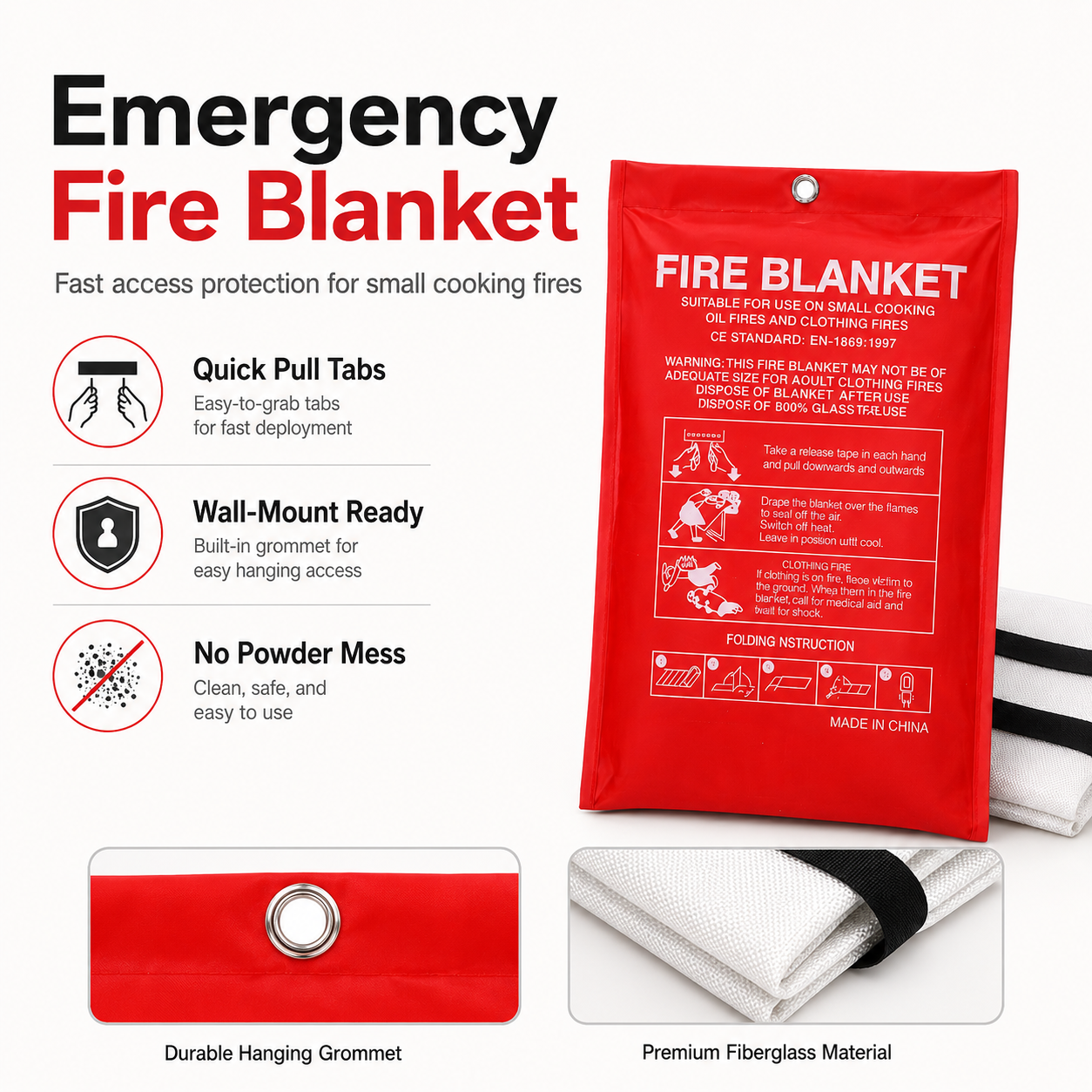 Emergency Fire Blanket For Hom - огляд і ціна Fire Blanket Kitchen