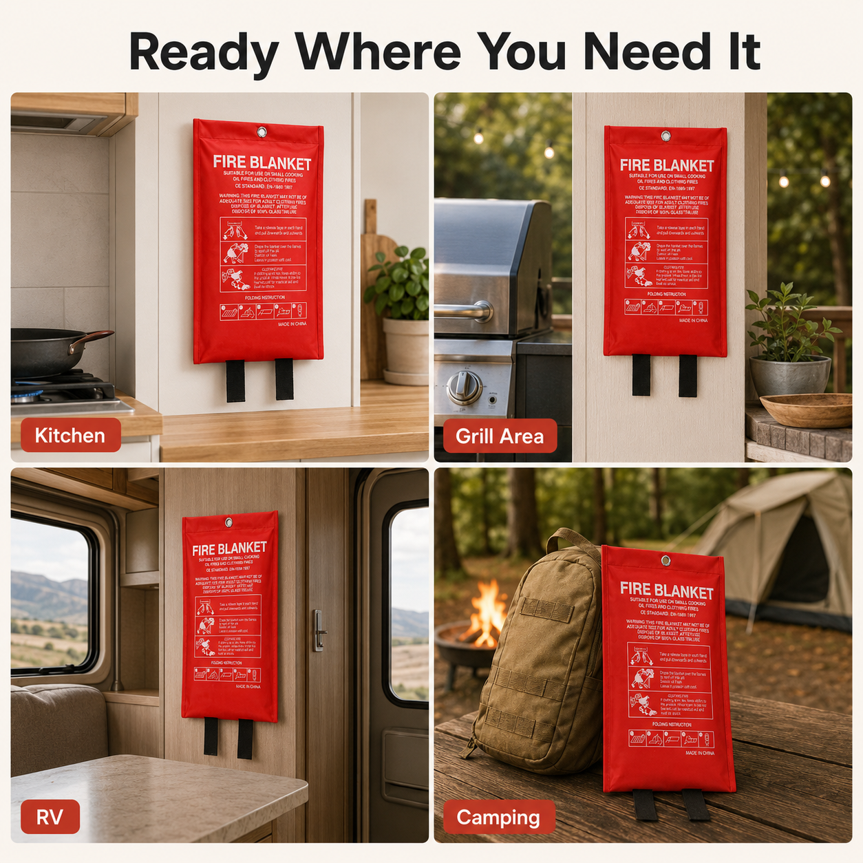 Emergency Fire Blanket For Hom - огляд і ціна Fire Blanket Kitchen