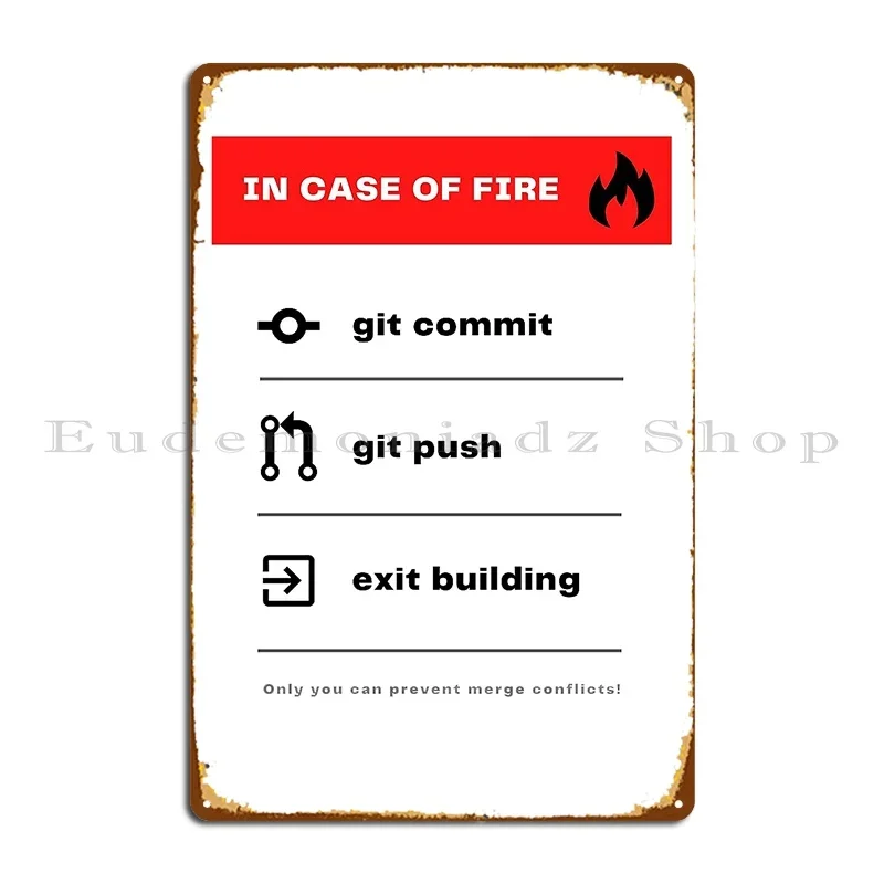 In Case Of Fire Git Commit Git - огляд і ціна Emergency Exit Sign